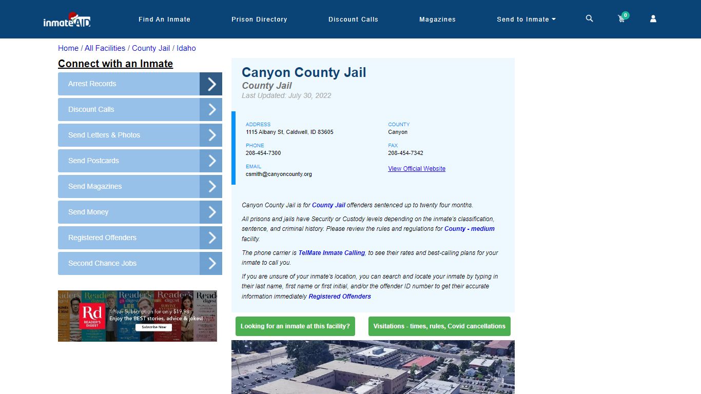 Canyon County Jail - Inmate Locator - Caldwell, ID