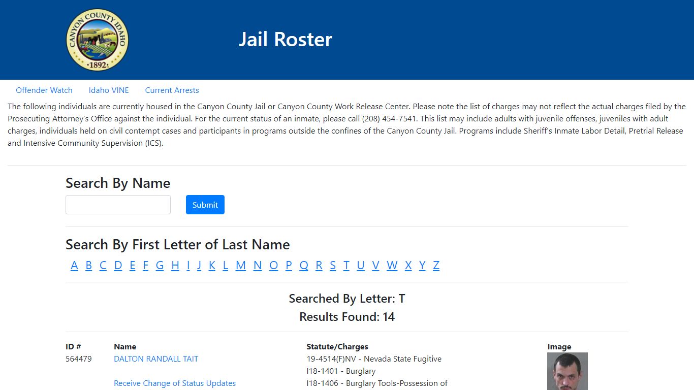 Jail Roster